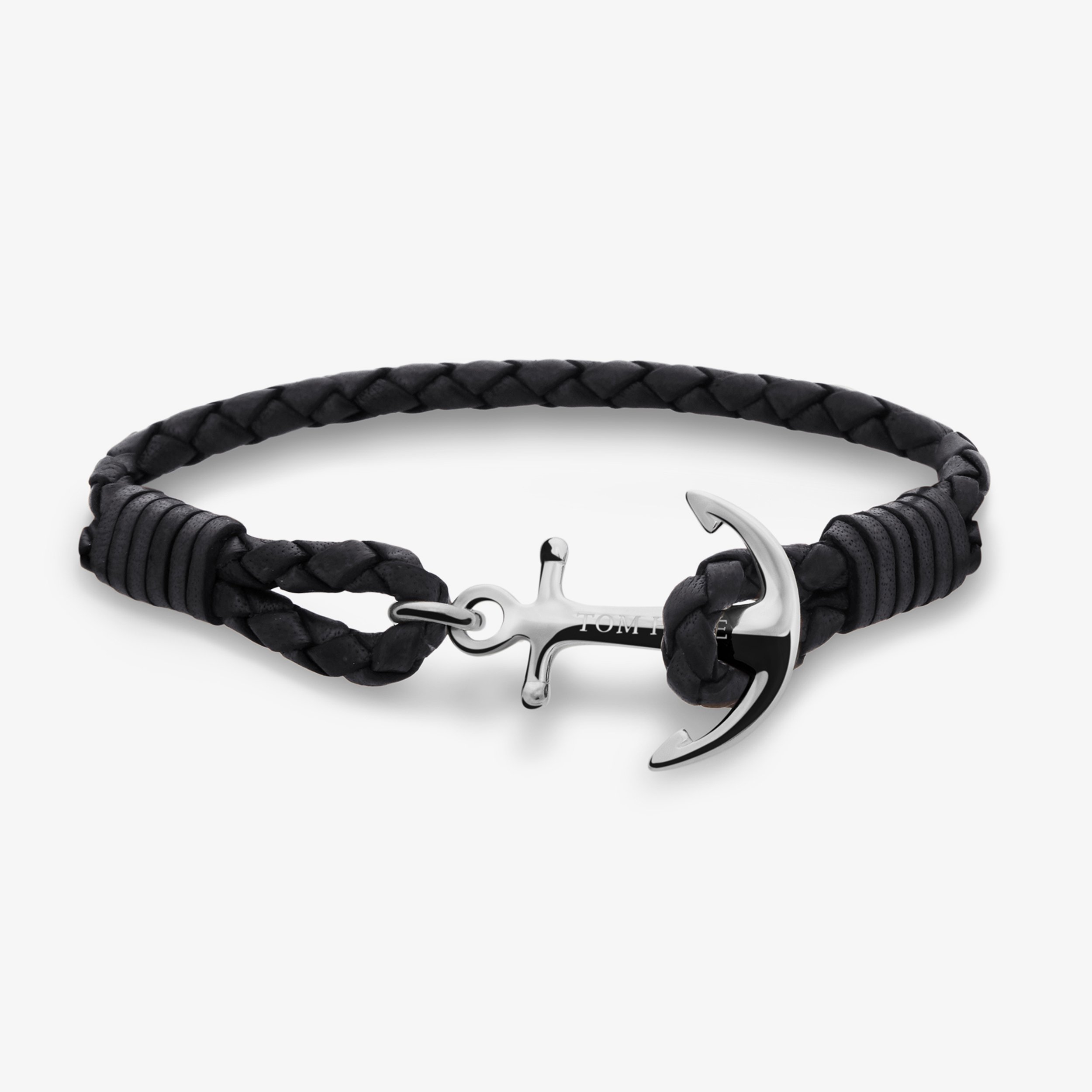 tomhope jet black bracelet leather