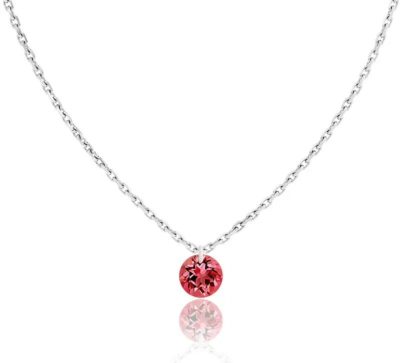 collier or blanc 750 saphir rouge perce 030 ct