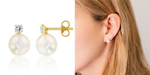 puces d oreilles perles blanches or jaune emanessence photo