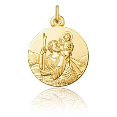 medaille ronde saint christophe or jaune 750 1269009 diametre 16 ou 18 mm argyor