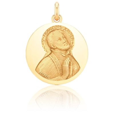 medaille saint francois xavier or jaune 750 becker
