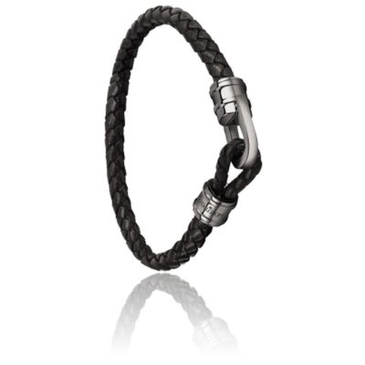 bracelet simple en cuir naturel noir sqh39 morellato