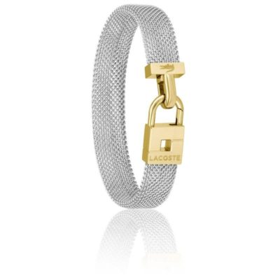 bracelet enie cadenas en acier bicolore 2040270 lacoste