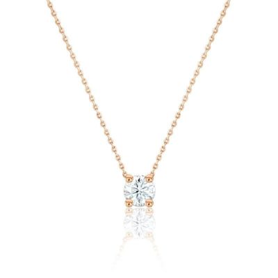 collier diamant solitaire gvs or rose 18k ocarat