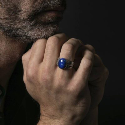 bague ethnique lapis argent orus bijoux