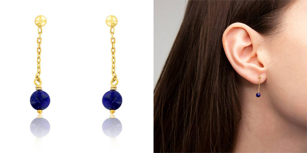 boucles d oreilles pendantes lapis lazuli scarlett or scarlett