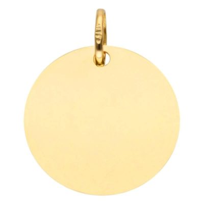 medaille ronde en or jaune 375 diametre 16 mm ocarat