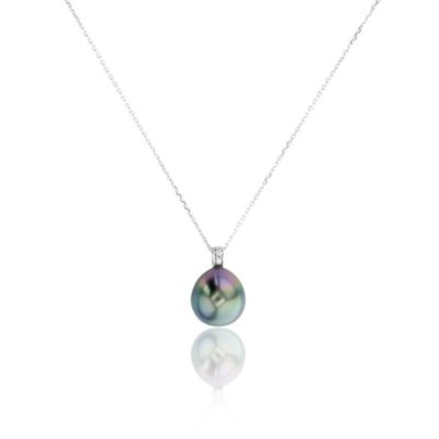 collier connecticut perle diamants or blanc 18k porchet
