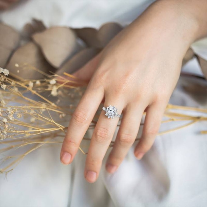 bague or blanc 9k topaze oxydes aurora