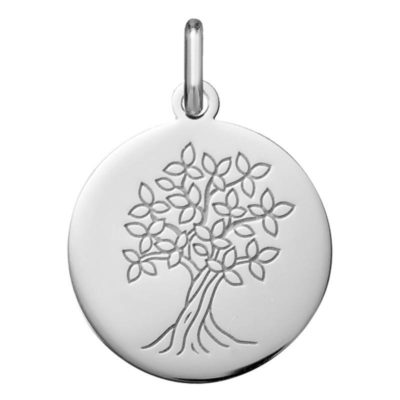 medaille arbre de vie printemps fleuri or blanc 18k argyor