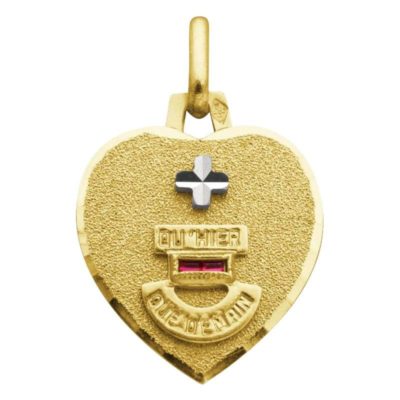 medaille d amour l audacieuse avec rubis or jaune 750 augis