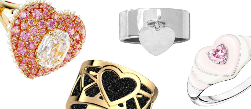 bague coeur differents styles