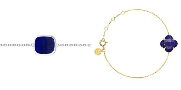 bracelets lapis lazuli argent 925 or jaune 750