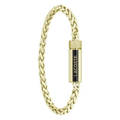 bracelet spelt en acier dore 2040338 longueur 19 cm lacoste