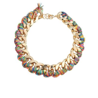 collier disfarce dore et polyester longueur 55 cm hipanema