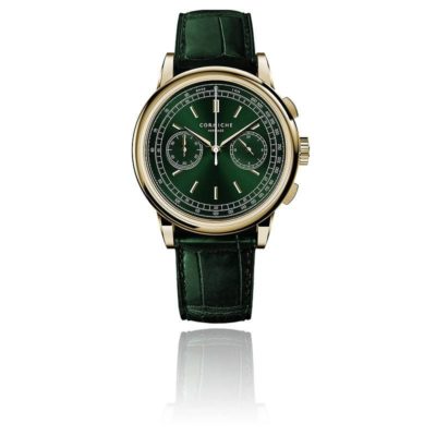montre heritage chronograph acier inoxydable cadran vert corniche