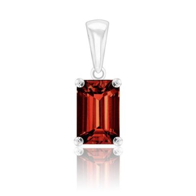 pendentif or blanc forme emeraude pierre grenat aurora