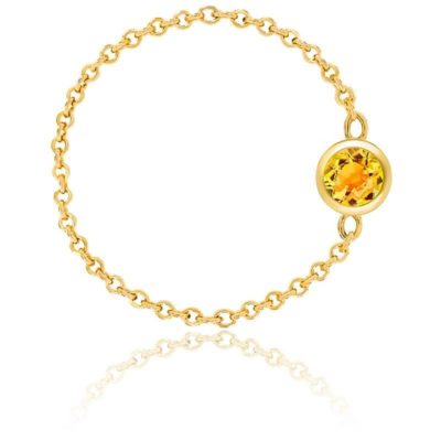 bague chaine or jaune 18k citrine 025 ct ocarat