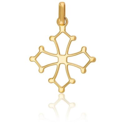 pendentif croix occitane or jaune 9k ou 18k rosatella