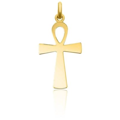 croix de vie polie or jaune 18k