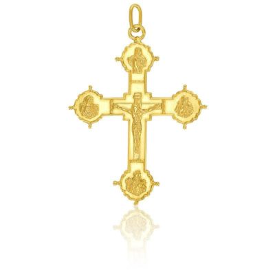 pendentif croix arlesienne or jaune vandona