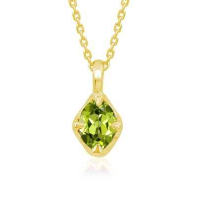 pendentif ovale peridot or jaune aurora