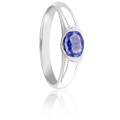 bague etau v lisse saphir or blanc 18kles valentines