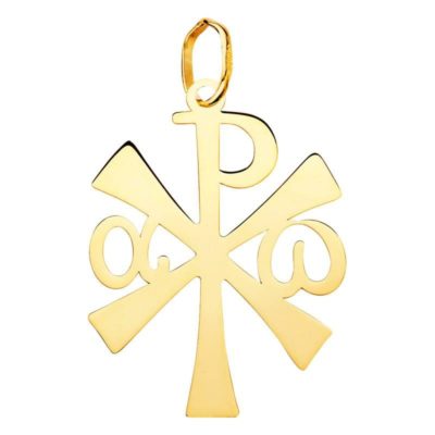 pendentif croix chrisme en or jaune 750 lumiosa
