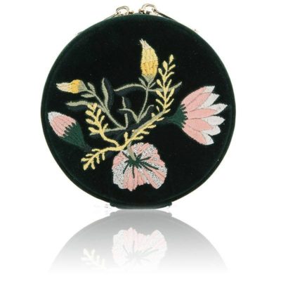 boite a bijoux zoe trousse ronde forest green 393213 wolf 1834
