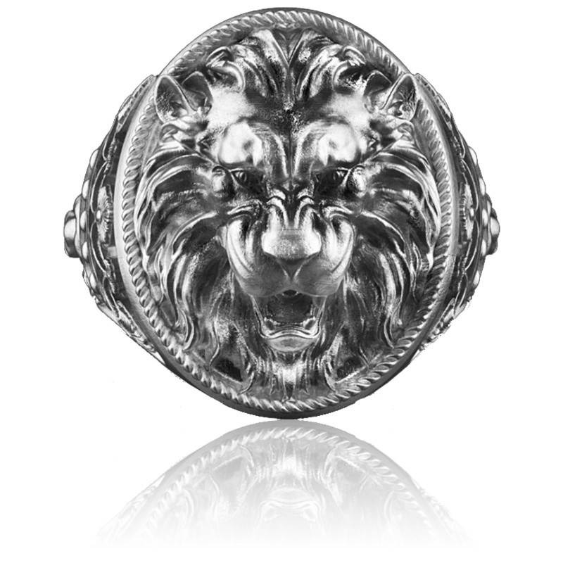 bague anneaux lion en argent exa197 zancan