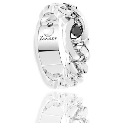 bague cosmopolitan spinelle noir argent 925 esa075 zancan
