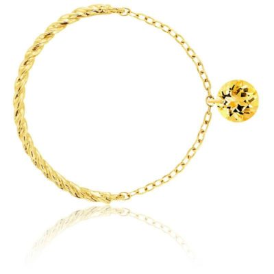 bague or 18k jaune corde saphir jaune perce demetra