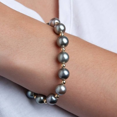 bracelet perles de tahiti rondes or 18k negoce iles