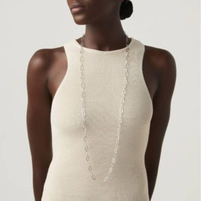 collier maille ovale martelee en argent 950 longueur 107 cm giovanni raspini