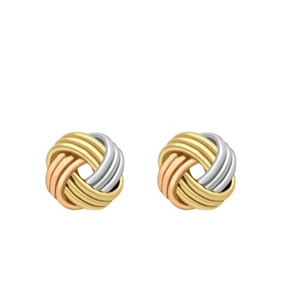 boucles d oreilles triple noeud 9 lmm en 3 ors 375 emanessence