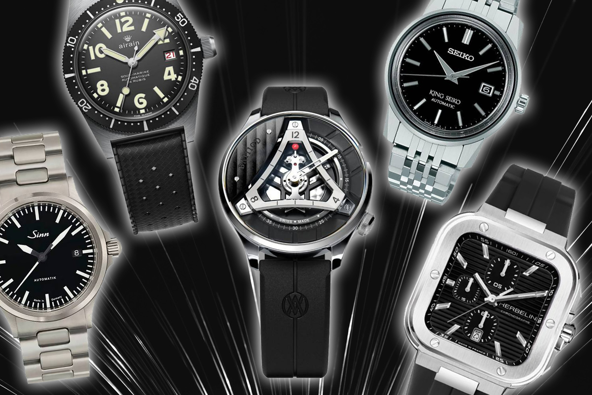 5 belles montres a cadran noir