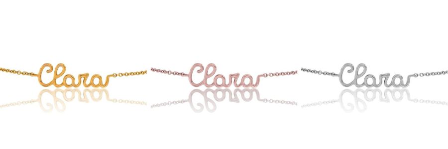 bracelet prenom or jaune or rose or blanc