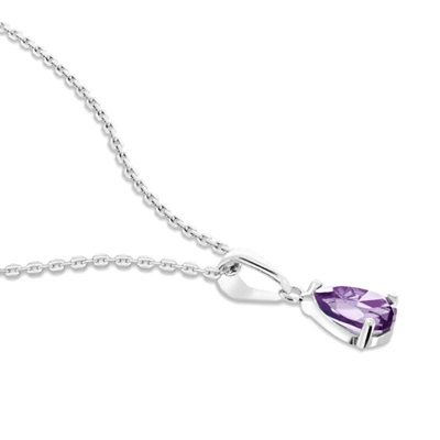 collier amethyste or blanc 9k aurora