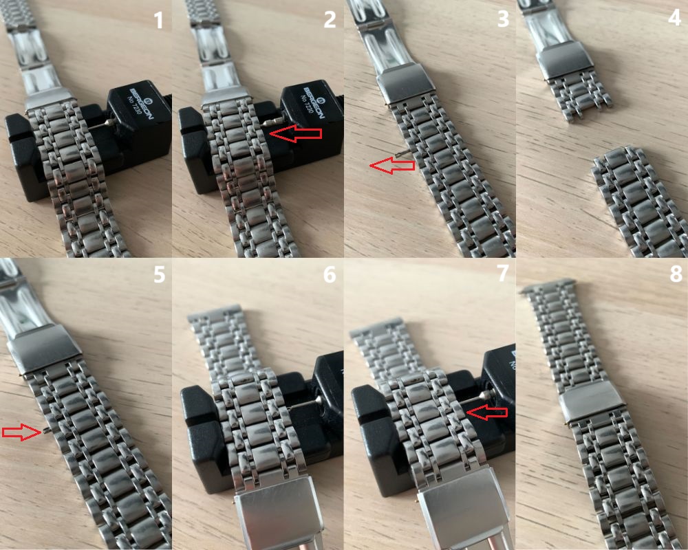 comment enlever maillons bracelet acier goupilles