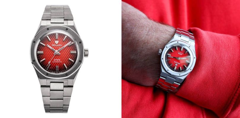 montre f77 smoked red nivada x ocarat limited edition nivada grenchen