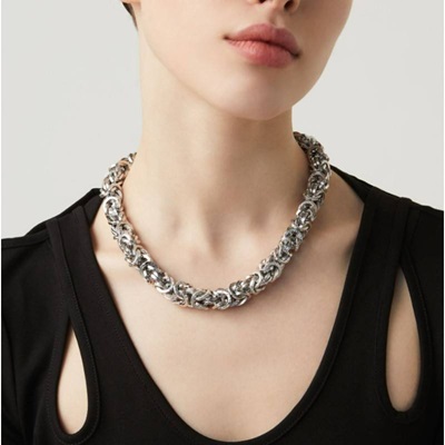 collier mailles byzantines martelees longueur 22 cm giovanni raspini