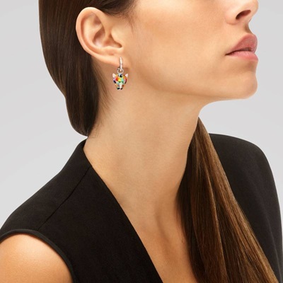 boucles d oreilles fauve argent 925 laque multicolore zircones blanches una storia
