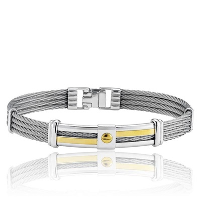 bracelet acier or jourdan bijoux