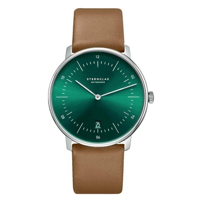 montre naos green silver premium brown sternglas
