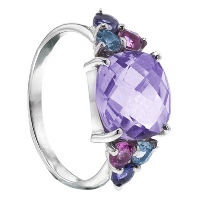bague amethyste or blanc