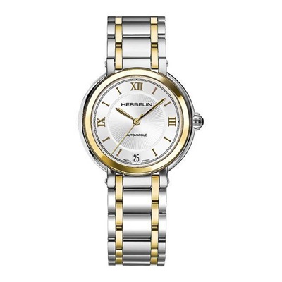 montre bicolore argentee doree