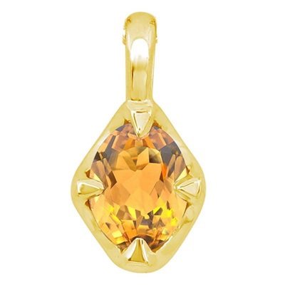 pendentif or jaune citrine ovale