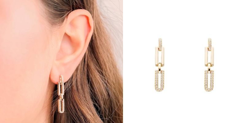 boucles d oreilles pendantes sully en plaque or et oxyde de zirconium emanessence