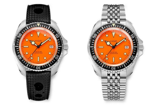 montres hgp bracelet tropic caoutchouc bracelet grain de riz acier inoxydable