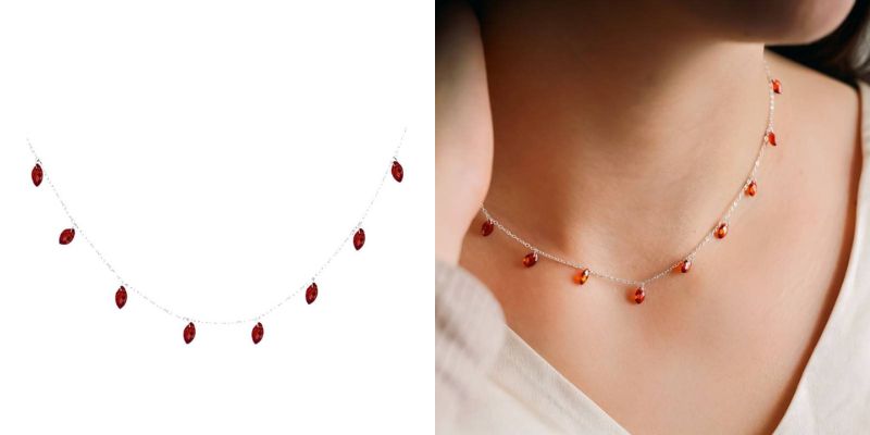 collier navettes rouges ocarat argent 925 idee cadeau femme saint valentin 2026